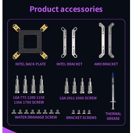Liquid Cooled Water Cooled ARGB LC-360 Black-360mm Radiator, RGB & PWM Addressable Fans & Pump AIO Intel AMD CPU Gaming Fan (240mm)