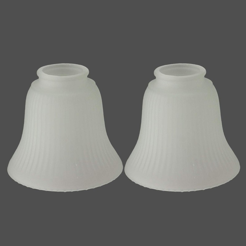 Anmire 2 Pack Frosted Ribbed Glass Shade, Bell Shaped Light