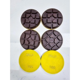 BRILLA 4" METAL BOND Diamond Polishing PAD 100GRiT for Concrete Marble Granite Floor 6p