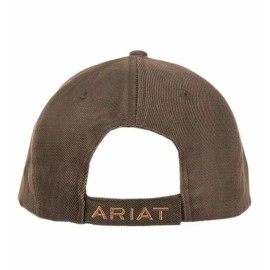 Ariat Mens Adjustable Fabric Cap Hat - Hook and Loop, Oilskin Brown