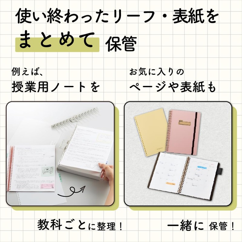 Lihit Lab N1861-1 Ring Note Storage File Semi B5 Clear