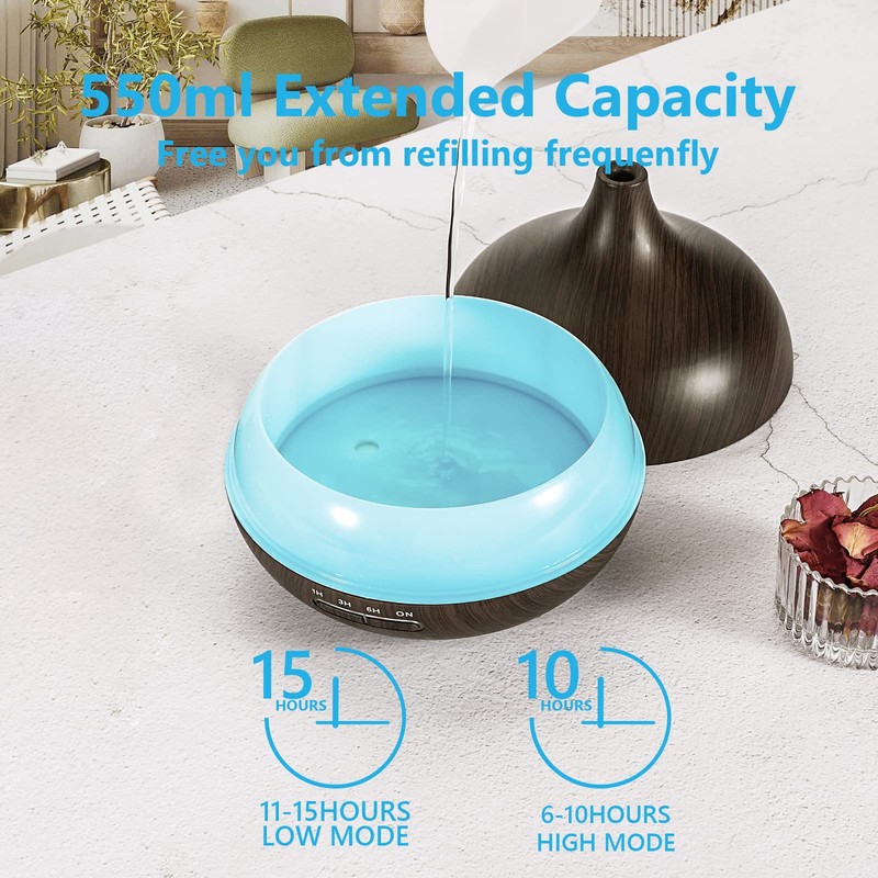 Diffusers for Essential Oils Large Room, 550ml Essential Oil Diffusers