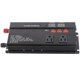 for Inverter 12v to 110v Gorgeri Metal 6000W DC 12V to AC 110V Car Converter USB Car Adapter with LCD Display