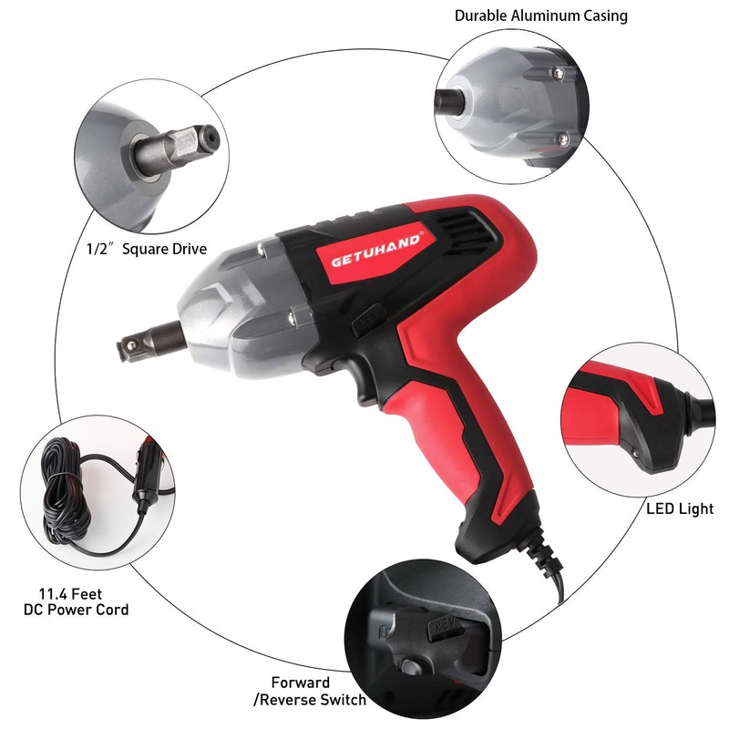 GETUHAND Electric Impact Wrench 1/2 Inch & 12 Volt 400N.M