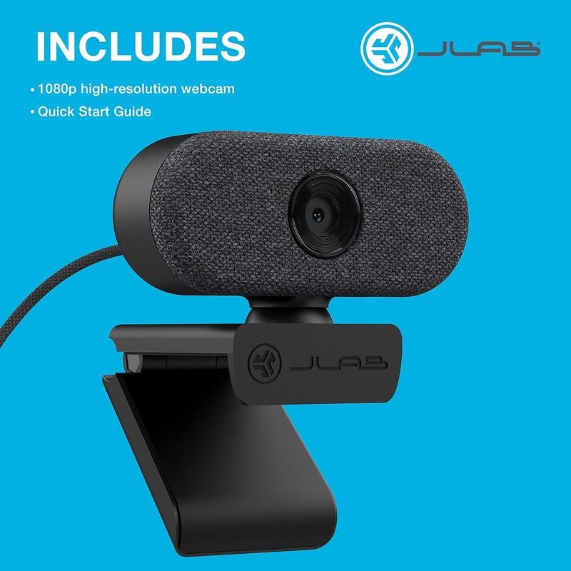 JLab Go Cam 1080P/30 FPS USB HD Webcam, 2.1 Megapixels,