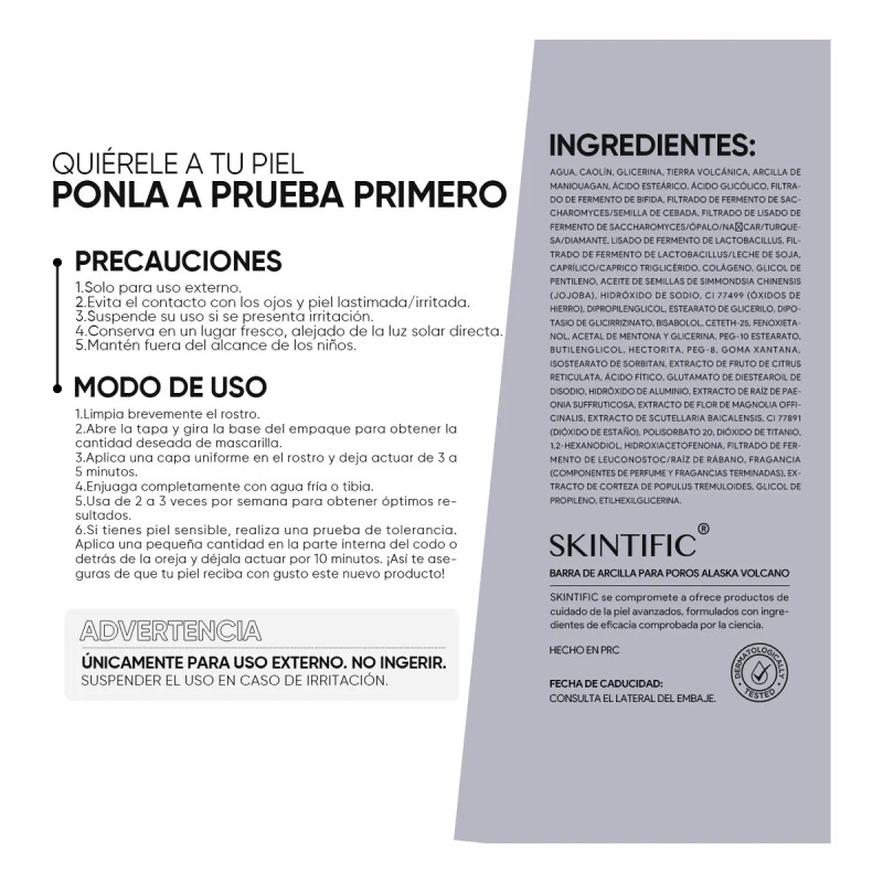 Skintific Mascarilla En Barra De Arcilla Puntos Negros Todo Tipo