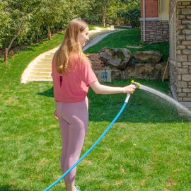 Fevone Kink Free Garden Hose 50 ft, All Weather Flexible, Heavy-Duty & Durable, Leak-Free Connection