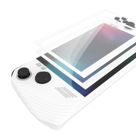 PlayVital 2 Pack White Border Tempered Glass Screen Protector for ROG Ally X 2024, for ROG Ally 2023 Protector Film 7 inch, Anti-Fingerprint, Ultra-Thin, Transparent HD Clear, Anti-Scratch