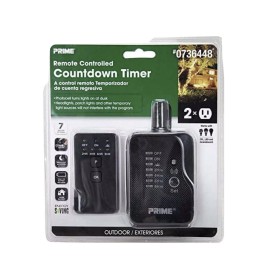 Prime Outdoor Timer PRIME 2-Outlet Plug-In Countdown Lighting Wireless Smart Remote