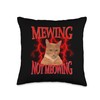 Funny Cat Meme Mewing LooksMax Meowing cat Trend Throw Pillow