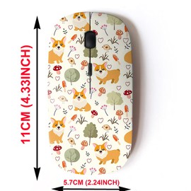 2.4G Wireless Mouse with Cute Pattern Design for All Laptops and Desktops with Nano Receiver - Kids Corgi