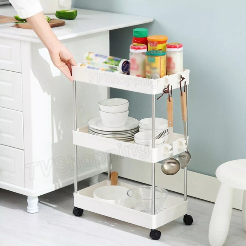 TvShopping Carrito Delgado Organizador Multiuso De Plastico P/ Hogar Cd