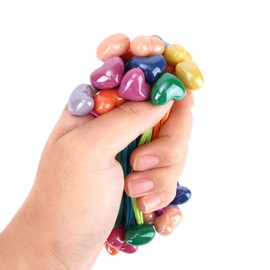 lasuroa 14 Pcs Ball Charm Hair Ties for Little Girls, Double Heart Shaped Beads Elastic Hair Bands Cute Ponytail Holders for Toddler Girls Hairstyle Accessories