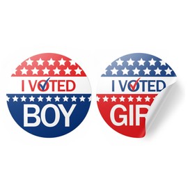 Patriotic Red White and Blue Gender Reveal Party Team Boy or Team Girl Stickers - 40 Count, 4th of July Gender Reveal Decorations