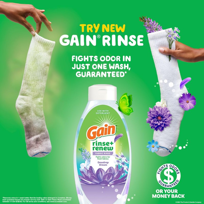 Gain Rinse and Renew Fabric Rinse, Dewdrop Dream, 48 fl