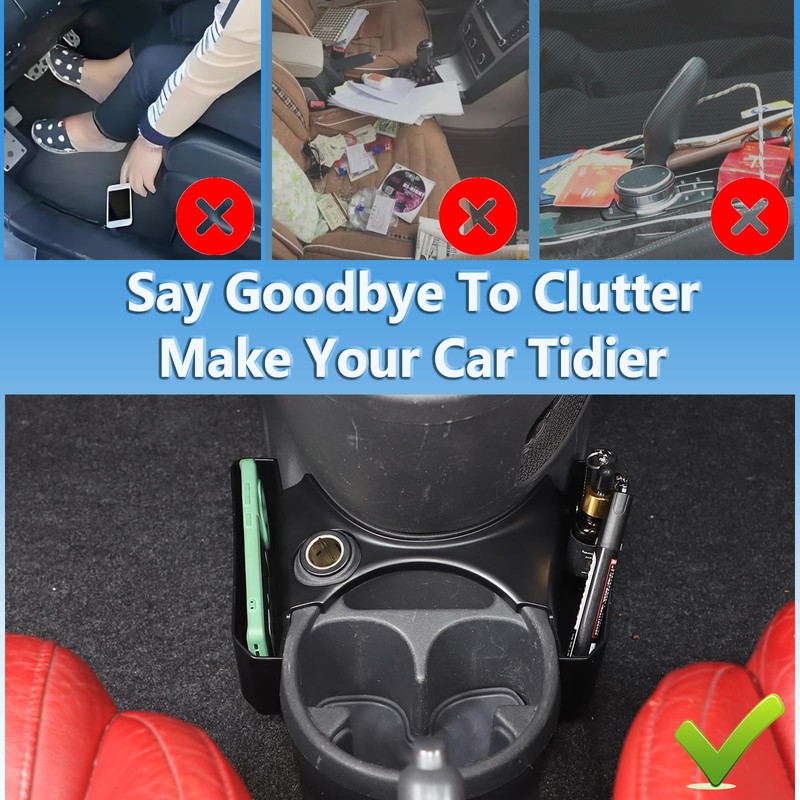 Gear Shift Organizer Tray Compatible with Fiat 500 2007-2024,Cup Holder