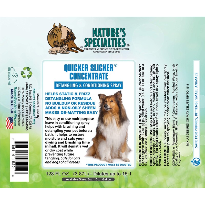 Nature's Specialties Quicker Slicker Concentrate Pet Conditioner, 8-Ounce