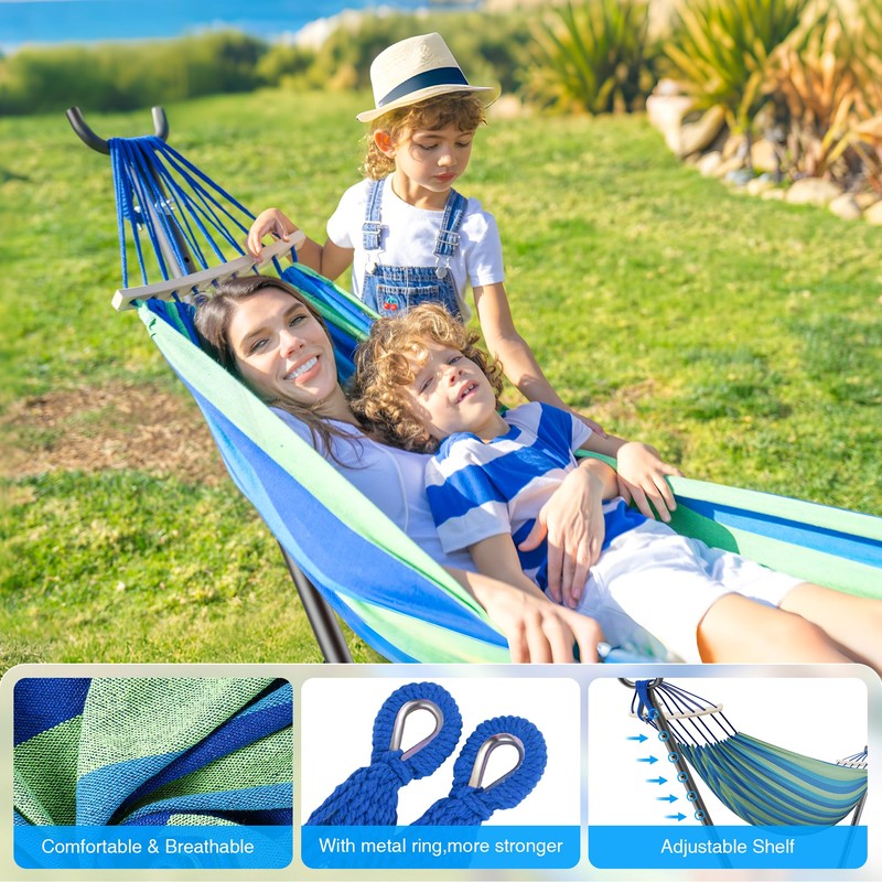 ANAGOO Double Hammock, Heavy Duty Portable, 500 lb Weight Capacity,