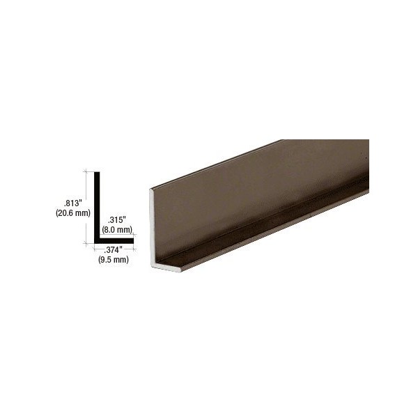 CRL Dark Bronze Aluminum 3/8" L-Bar Extrusion - 12 ft Long