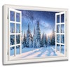 HVEST Winter Scene Wall Art Christmas Tree Snowy Pine Tree