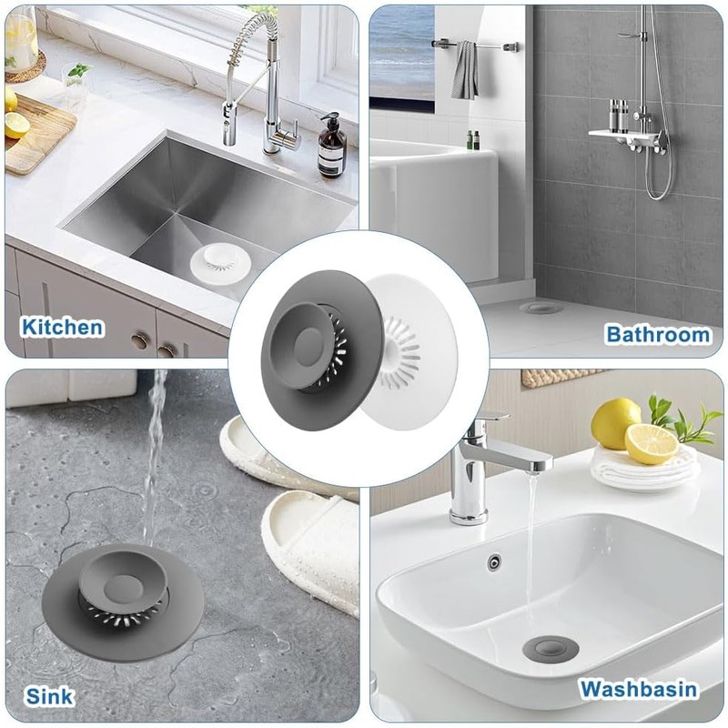 Zykra 2 Tapones de desagüe universales de Silicona, 11,5 cm