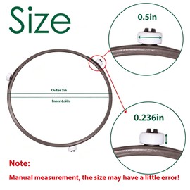 7 Inch Microwave Turntable Ring,Rotating Ring Roller,Glass Plate Tray Support Holder,Replacement Inner Ring,Microwave Oven Tray Support,for Microwave Oven Glass Turntable Plate,with 14mm Wheels