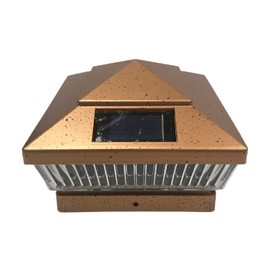 JAYXC HOME Solar Super Bright LED 78 Lumens Outdoor Post Cap Lights for 5x5 PVC, Vinyl, or Plastic Post (Copper Finish Color)