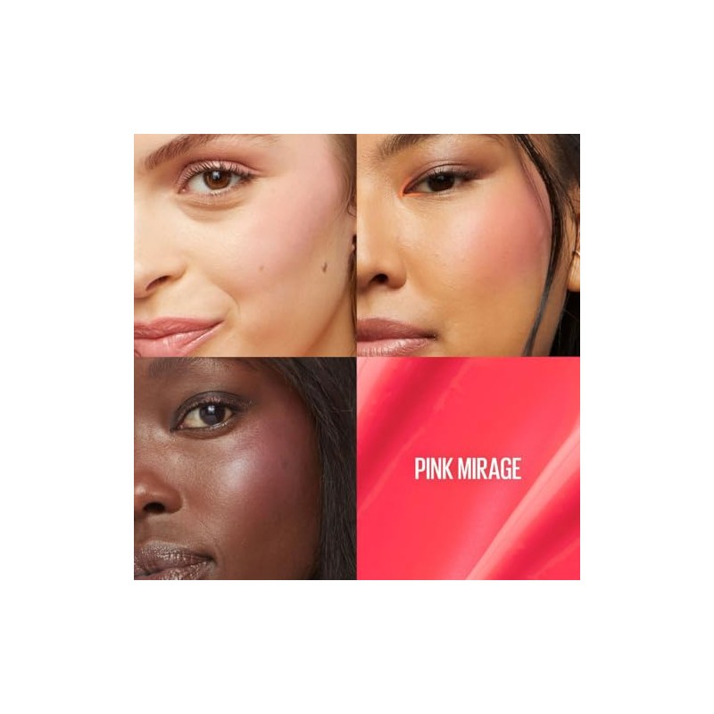 Maybelline SunKisser Rubor Líquido Mate Pink Mirage, Efecto Sunglow Rosa