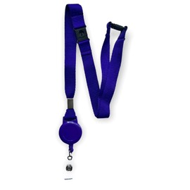PAC Supplies Global Colourful 15mm Lanyard With Triple (3 Point) Safety Breakaway & Retractable Integrated Badge Reel (Purple, 2 Lanyards)