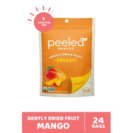 Peeled Snacks Organic Dried Fruit – Healthy, Vegan Snacks for On-the-Go Lunch and More Mango 1 Oz (Pack of 24)