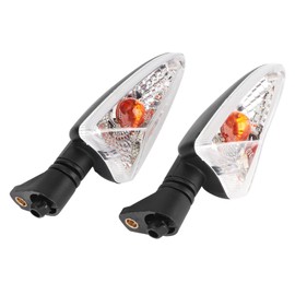 Akozon 2PCS Motorcycle Turn Signal Light Smoky Black/Transparent Color Motorcycle Daytime Running Light Flashing Light Suitable (white) clignotant moto led for triumph street triple 675 indicator