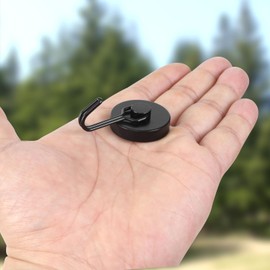 Neosmuk Magnetic Hooks,80lb Heavy Duty Earth Magnets with Swing Hook for Refrigerator, Extra Strong Cruise Hook for Hanging, Magnetic Hanger for Cabins, Grill(Black,6 Pack)