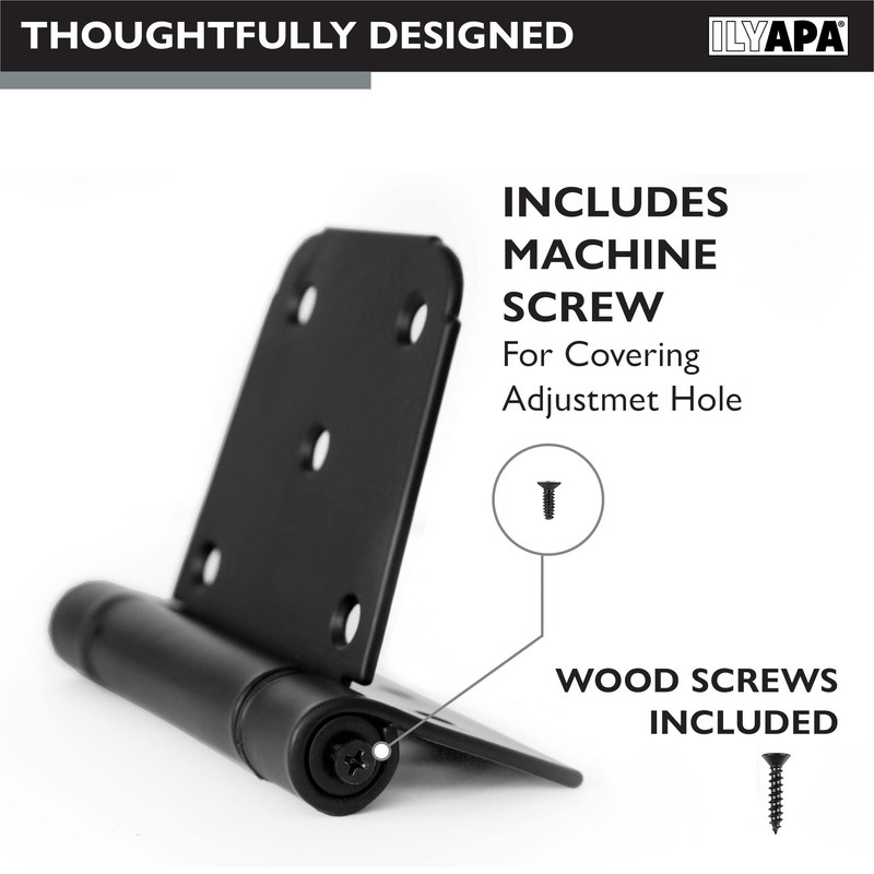 Ilyapa Heavy Duty Self Closing Shed Door Hinges, 4 Pack