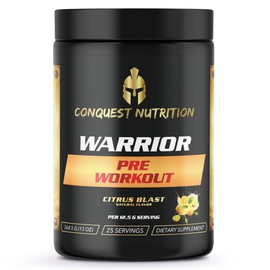Conquest Nutrition Warrior Pre-Workout Citrus Blast Flavor - 25 Servings