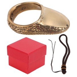 Archery Thumb Ring Universal Archery Shooting Metal Brass Finger Guard Wrench Finger Protector with Anti Lost Rope 22mm
