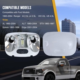 F37Z-13776-B - Lámpara de mapa LED con cubierta compatible con Ford Ranger 1993-2004 Interior de cabina de techo de cúpula, luz de lectura de techo, repuesto # F37Z13776B F67Z-13783-AA F67Z13783AA