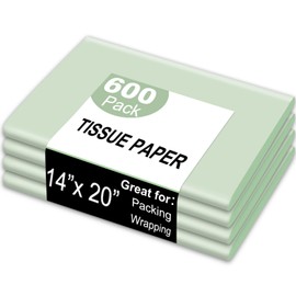 JarThenaAMCS 600 Sheets Green Tissue Paper Metallic Gift Wrapping Paper Solid Color Decorative Art Craft Paper for DIY Crafts Birthday Party Home Decor, 14 x 20 Inch