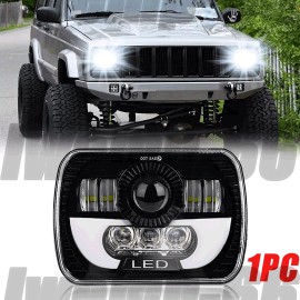 Unbranded For Jeep Cherokee XJ 1984-2001 Newest 5x7" 7x6 LED Headlight With DRL Hi/Lo Beam