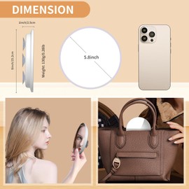 saiggnyy Large 6" 20x Magnifying Mirror with Tweezers, Travel Magnified Makeup Mirror with Suction Cups, 20x Magnification