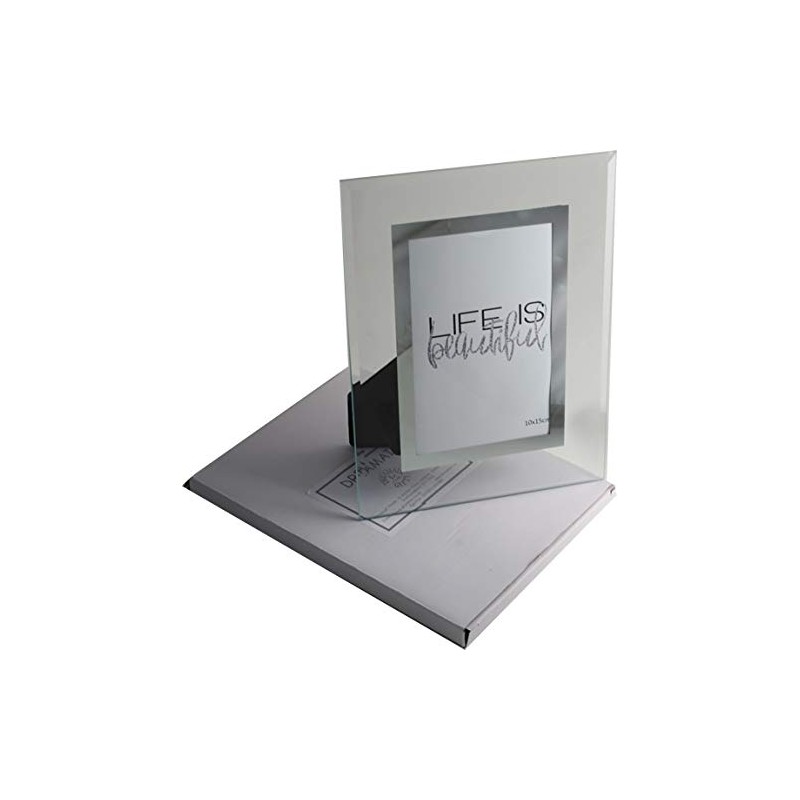 Bride & Groom Photo Frame Portrait (Silver) with Crystals