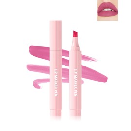 Wasserfester Marker Lipliner Matt, Pink Hydrate Tattoo Lip Tint Stain Marker Pen, Langlebig Liquid Lippenstift, Hochpigmentierter Lippenkonturendtift, No-Transfer Lipgloss, Makeup für Women's-04