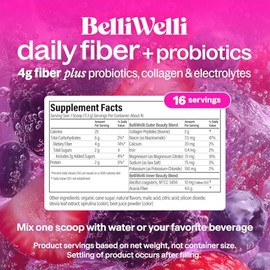 Belli Welli Suplemento Diario Fibra Polvo Colágeno Probióticos Electrolitos Favorece Salud Digestiva Equilibrio Intestinal Desinflamación Frutos