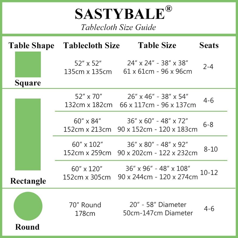 SASTYBALE Christmas Jacquard Tablecloth Square Damask Fabric Table Cloth, Water