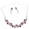neXxtten Silver Tone Metal Rhinestone Necklace Earring Set S13113-SLAME