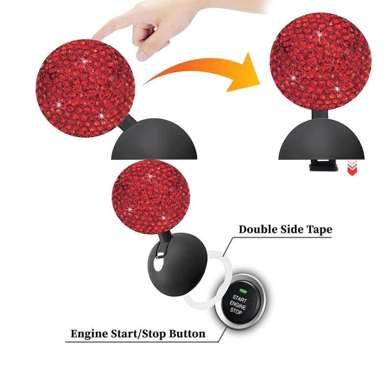 Bling Car Push Starter Button Cover One-Touch Car Push to