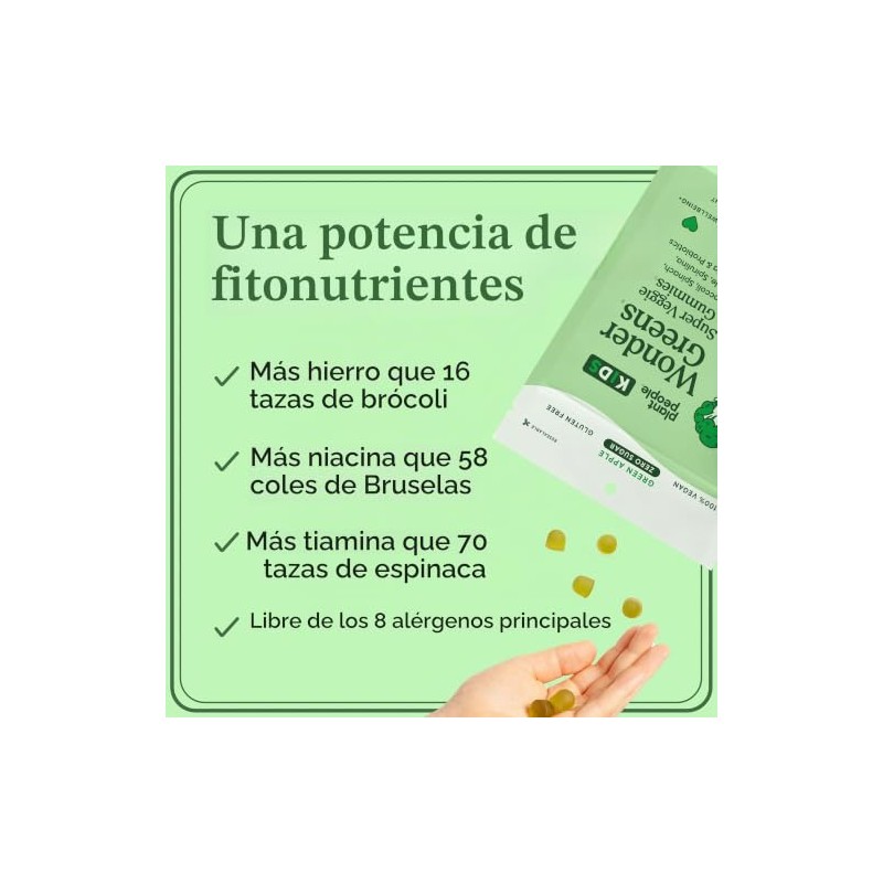Plant People- Kids WonderGreens Super Veggie Gomitas para niños (30