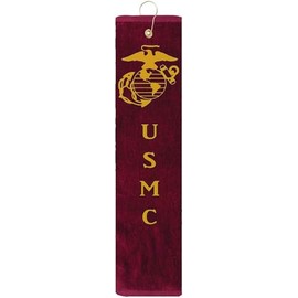 Burgundy Tri-fold Golf Towel with Grommet & Hook Father's Day Club Ball Tee Golfing Gift Birthday 15"x18" MGT006