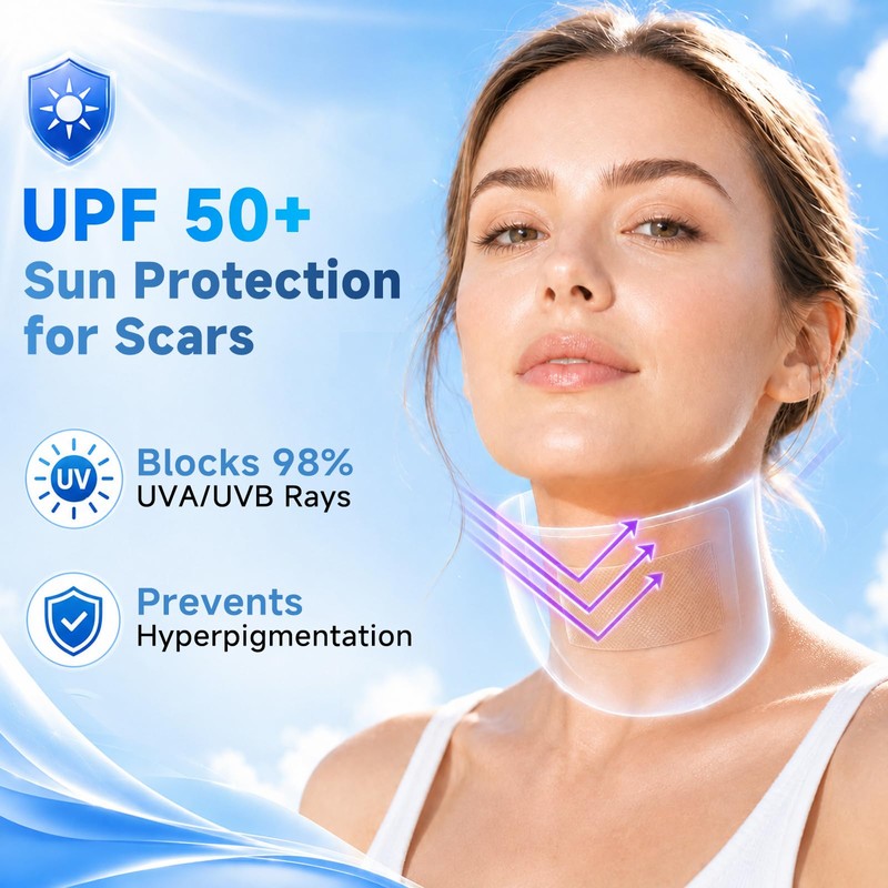 UPF50+ Silicone Scar Sheets with UV Protection(1.8”x 157" Roll 4M)