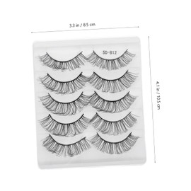 Baluue 2sets 18mm Fake Lashes Wispy Lash Extensions Natural Look for Women Party Use 5pairs*2