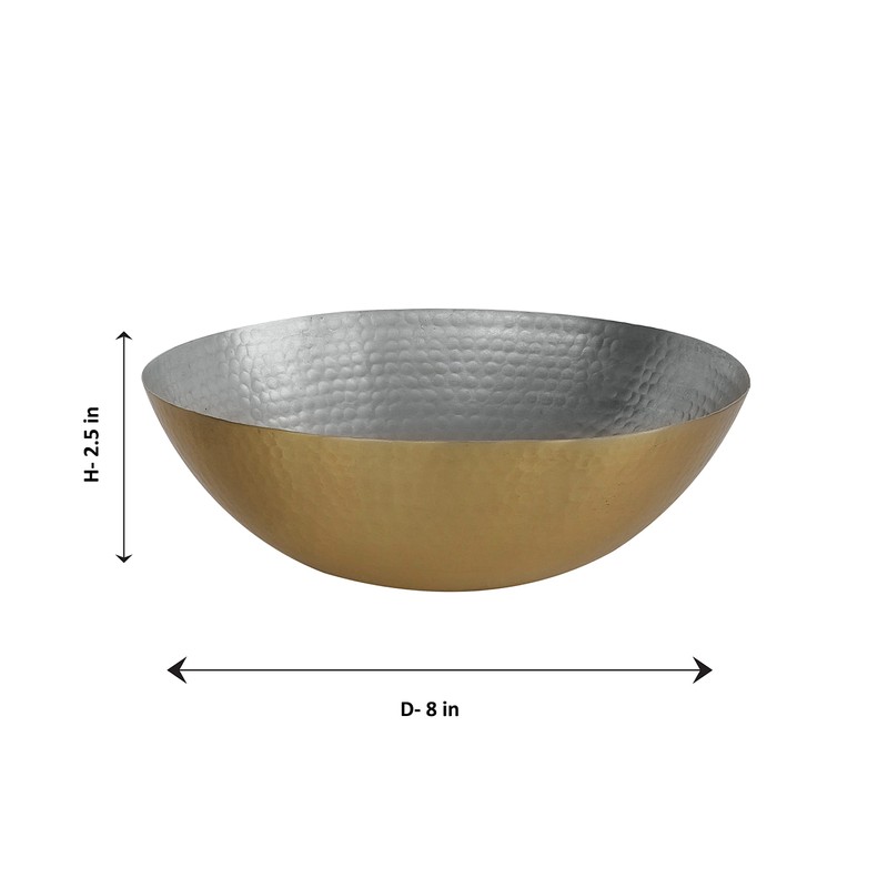 De Kulture Hand Hammered Antique Brass Nut Serving Bowl |Ideal